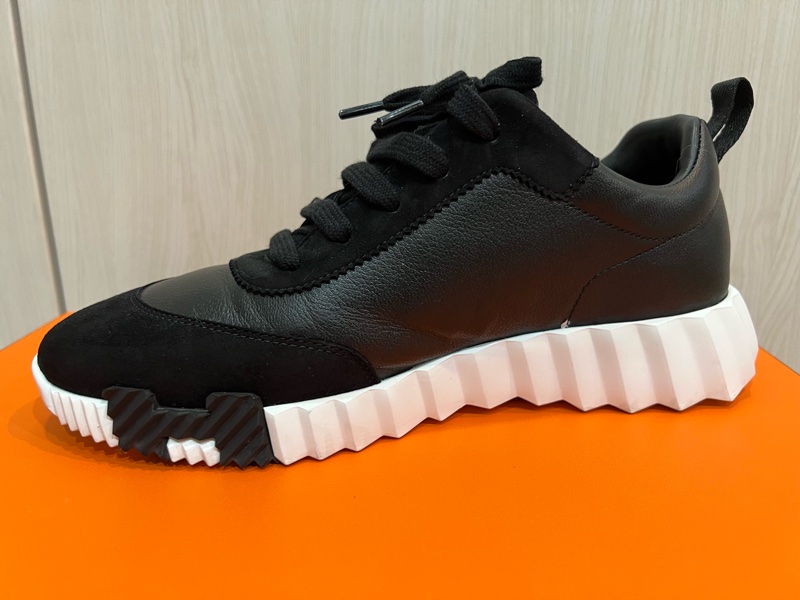 Hermes 愛馬仕bouncing 黑麂皮+黑皮革休閒鞋（9成新）-3