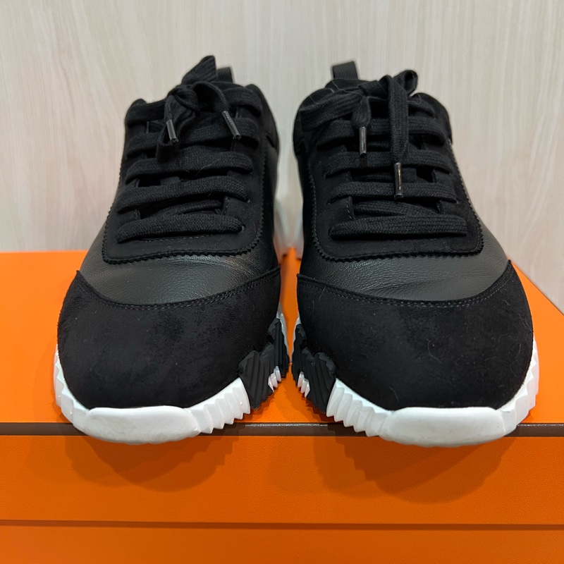 Hermes 愛馬仕bouncing 黑麂皮+黑皮革休閒鞋（9成新）-6