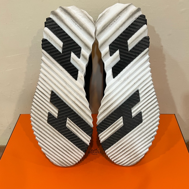 Hermes 愛馬仕bouncing 黑麂皮+黑皮革休閒鞋（9成新）-8