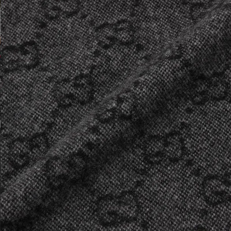 (閒置品♥️吊牌紙袋有)Gucci 古馳 碳灰色 GG 提花 羊毛 長款 圍巾-6