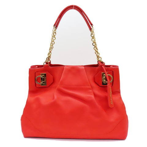 紅色牛皮 Gancini 肩背包【Salvatore Ferragamo 費拉格慕】