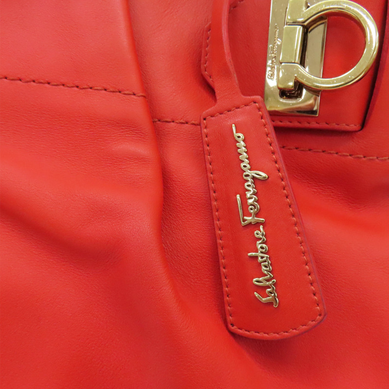 紅色牛皮 Gancini 肩背包【Salvatore Ferragamo 費拉格慕】-6