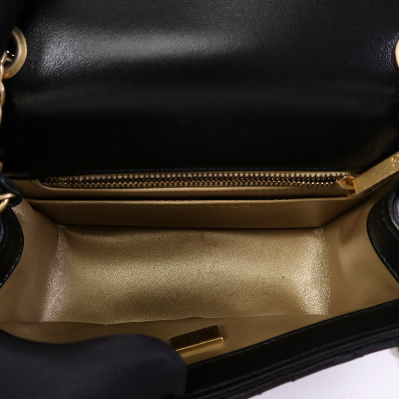 CHANEL 羊皮皮革Gold Ball金扣鏈帶手挽袋-4