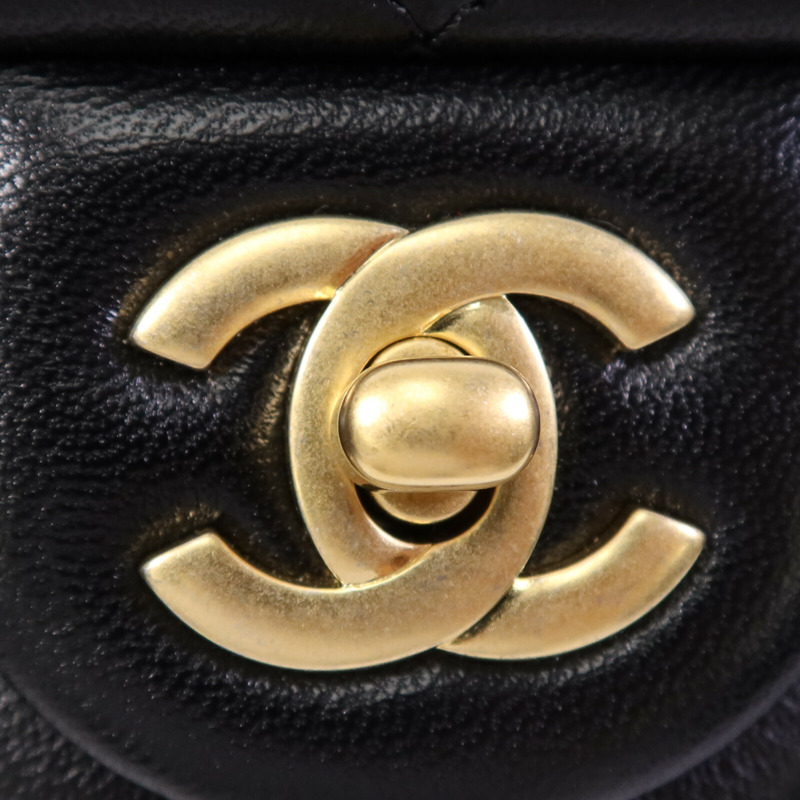 CHANEL 羊皮皮革Gold Ball金扣鏈帶手挽袋-7