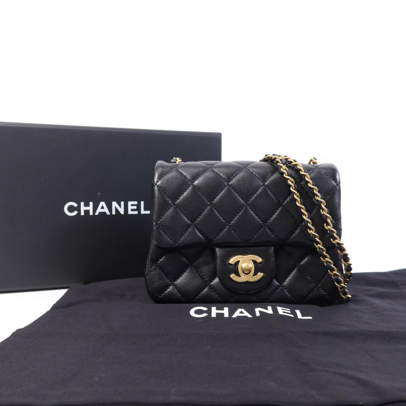 CHANEL 羊皮皮革Gold Ball金扣鏈帶手挽袋-10