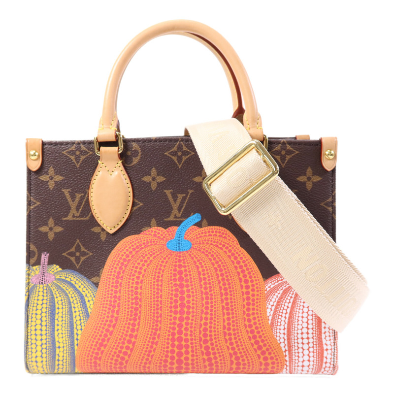 LOUIS VUITTON Monogram LV x YK On the Go PM金扣手挽肩背兩用袋-0