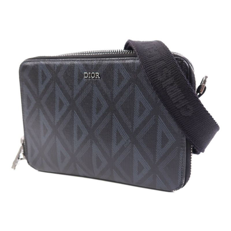 Dior 帆布CD Diamond銀扣肩背袋-2