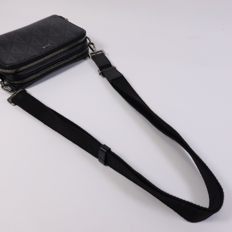 Dior 帆布CD Diamond銀扣肩背袋-9