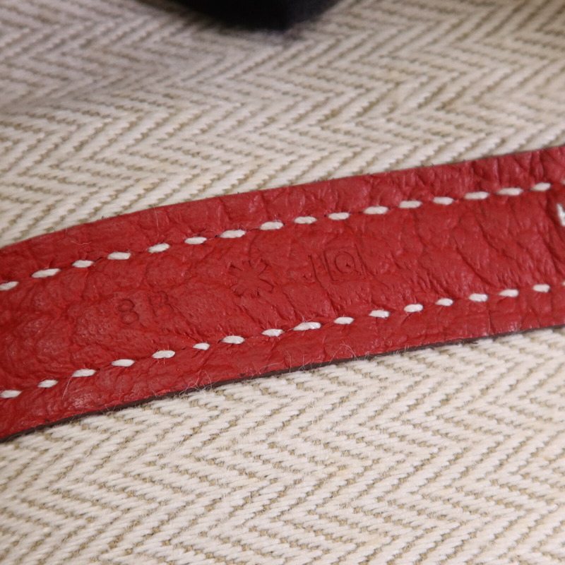 HERMES Clemence皮革Graden Party PM銀扣手挽袋Rouge Tomate-7