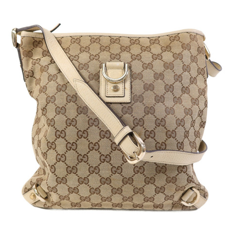 GUCCI 帆布Shoulder Bag金扣肩背袋