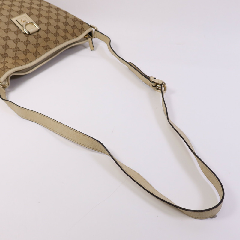 GUCCI 帆布Shoulder Bag金扣肩背袋-10