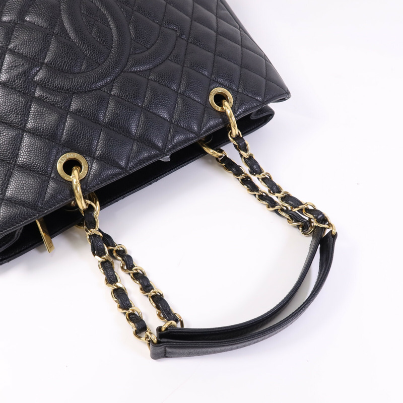 CHANEL 牛皮皮革GST金扣鏈帶肩背袋-8