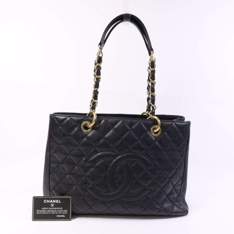 CHANEL 牛皮皮革GST金扣鏈帶肩背袋-9