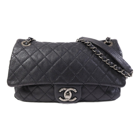 CHANEL 牛皮皮革Chain Shoulder Bag銀扣鏈帶肩背袋