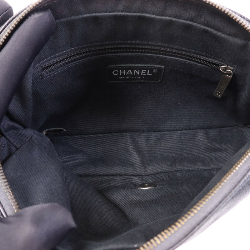 CHANEL 牛皮皮革Chain Shoulder Bag銀扣鏈帶肩背袋-4