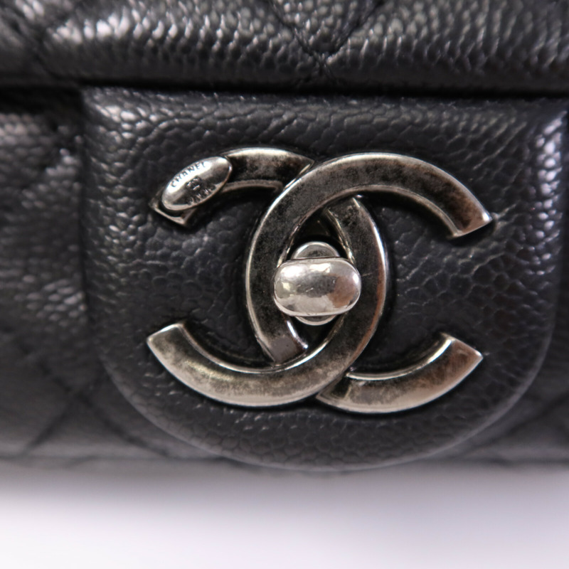 CHANEL 牛皮皮革Chain Shoulder Bag銀扣鏈帶肩背袋-6
