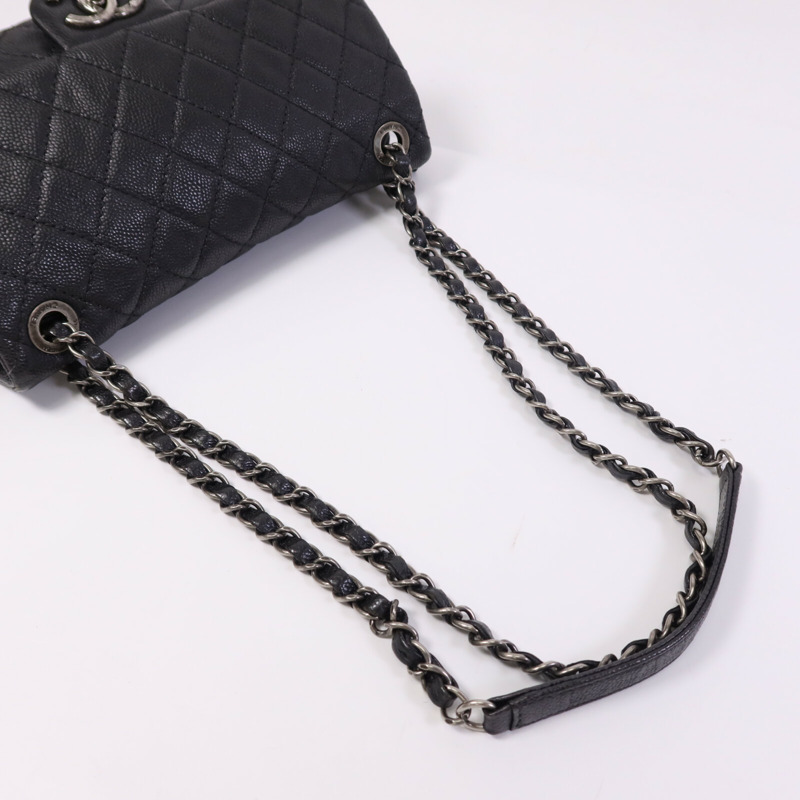 CHANEL 牛皮皮革Chain Shoulder Bag銀扣鏈帶肩背袋-8