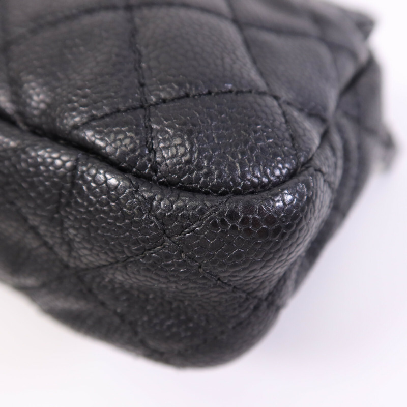 CHANEL 牛皮皮革Chain Shoulder Bag銀扣鏈帶肩背袋-11