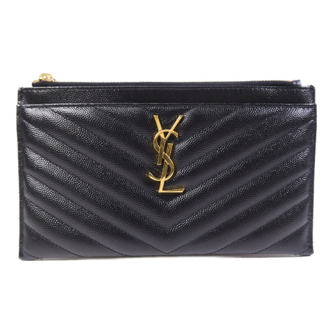 YVES SAINT LAURENT 牛皮皮革Clutch Bag金扣手拿包