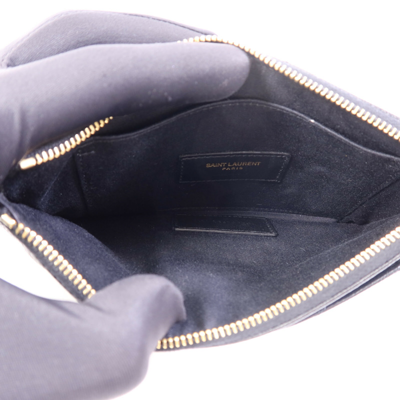YVES SAINT LAURENT 牛皮皮革Clutch Bag金扣手拿包-5