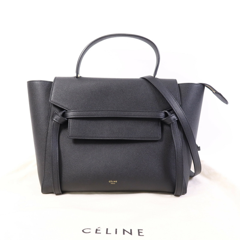 CELINE 牛皮皮革Mini Belt Bag金扣手挽肩背兩用袋-0