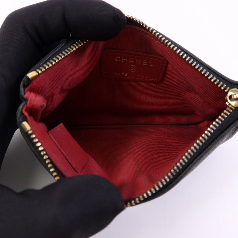 CHANEL 羊皮皮革Chanel 19 Mini Pouch金扣零錢包-4