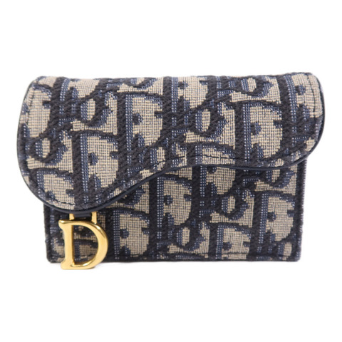 Dior 帆布Saddle金扣卡片套