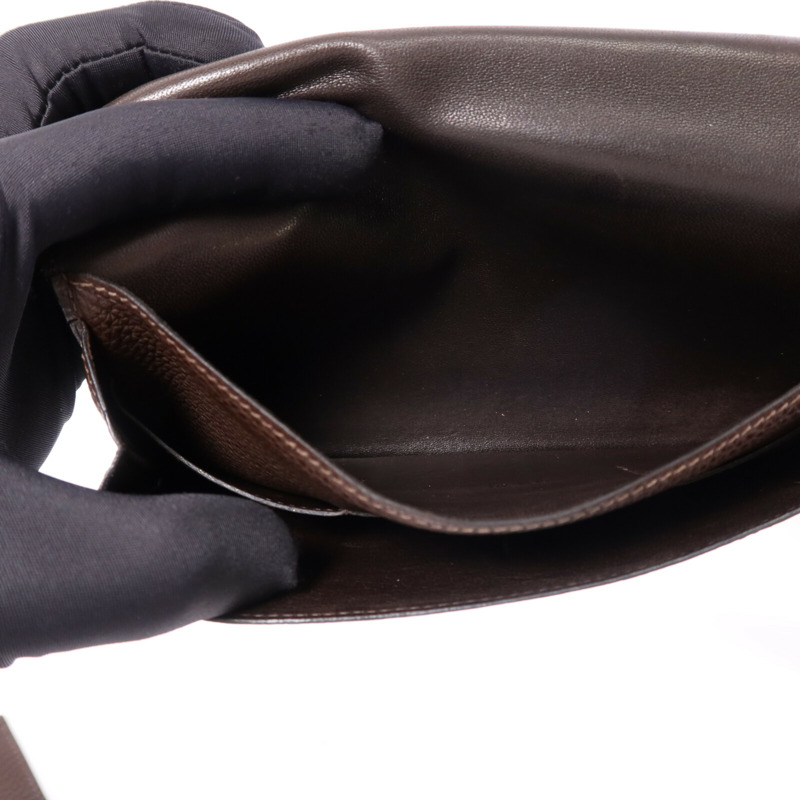 HERMES Clemence皮革Dogon GM銀扣長錢包-6