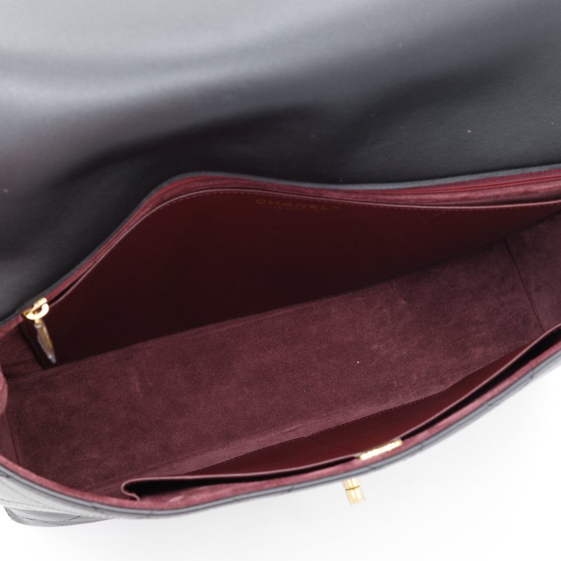 Chanel 香奈兒 Maxi Flap Handle 黑色 小牛皮 手提包-9