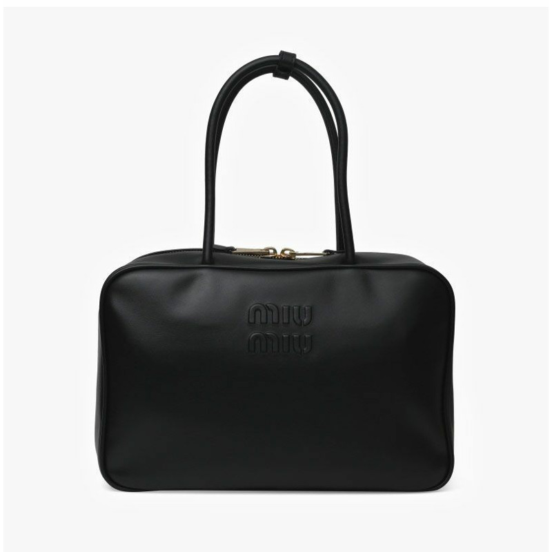 MIU MIU 蝴蝶結皮革手提包印章:5BB117 2CRW F0002-1