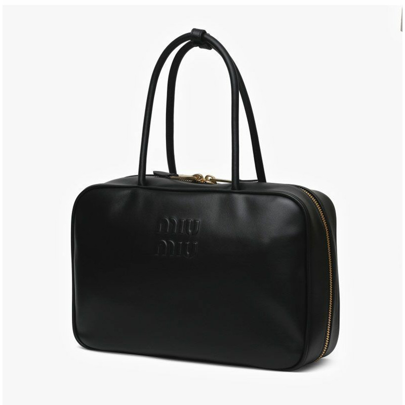 MIU MIU 蝴蝶結皮革手提包印章:5BB117 2CRW F0002-3