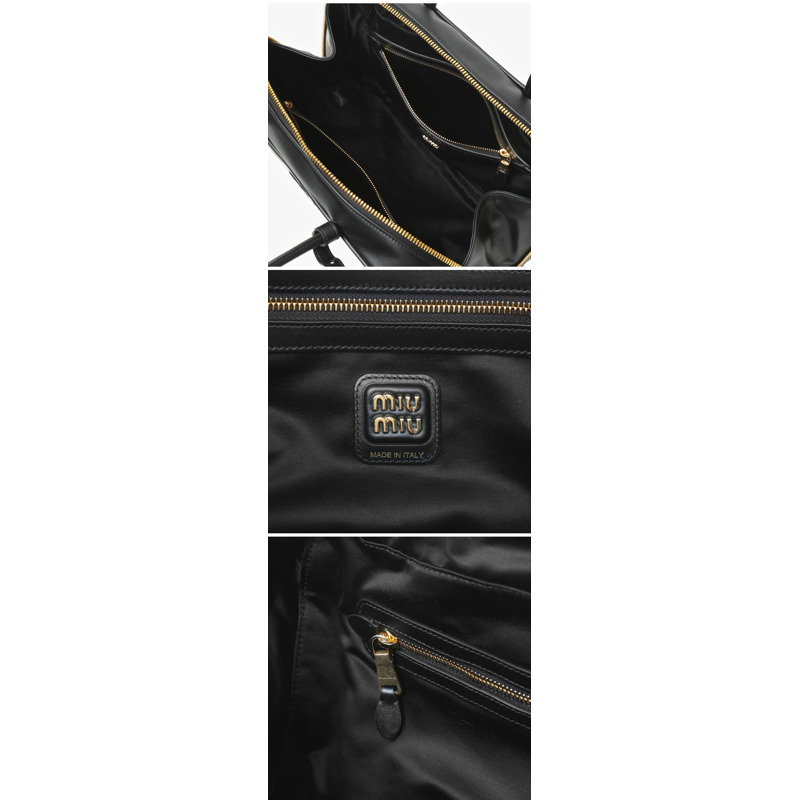 MIU MIU 蝴蝶結皮革手提包印章:5BB117 2CRW F0002-7