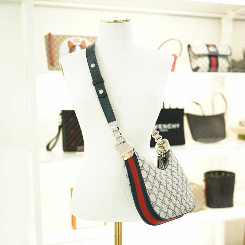 GUCCI 單肩包 699409 96GRN 4082 帆布 米色/海軍藍-1