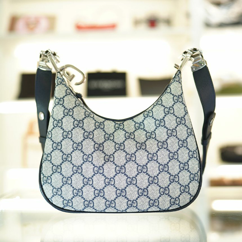 GUCCI 單肩包 699409 96GRN 4082 帆布 米色/海軍藍-2