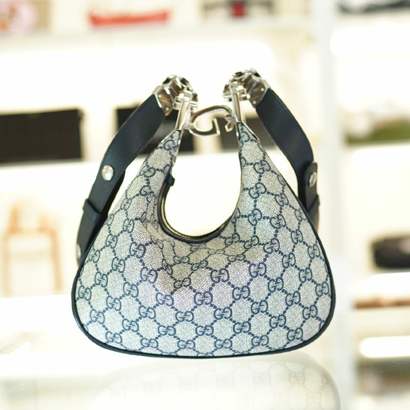 GUCCI 單肩包 699409 96GRN 4082 帆布 米色/海軍藍-5