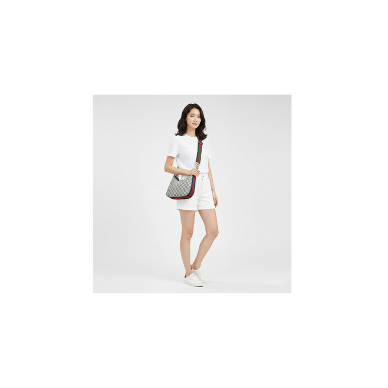 GUCCI 單肩包 699409 96GRN 4082 帆布 米色/海軍藍-7