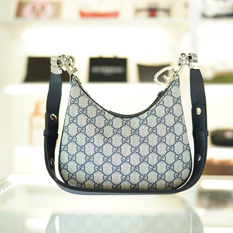 GUCCI 單肩包 699409 96GRN 4082 帆布 米色/海軍藍-13