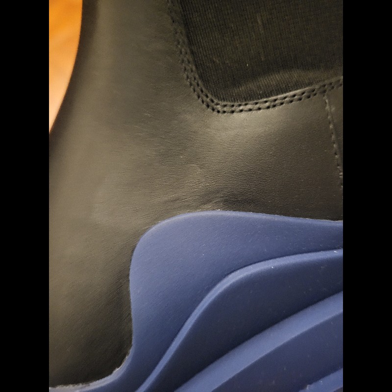 【未使用】Bottega Veneta BV 皮革女靴 37碼 黑藍色-8