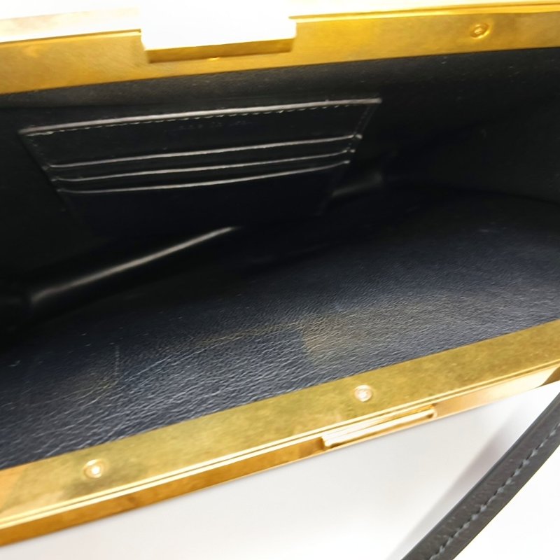 CELINE 黑色牛皮單肩包斜挎包 金色五金-6