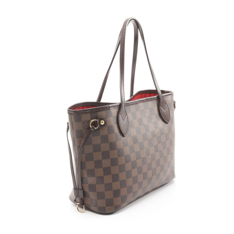 路易威登 Neverfull PM Damier Ebene 手提包 N51109 PVC塗層帆布皮革棕色二手女款-1