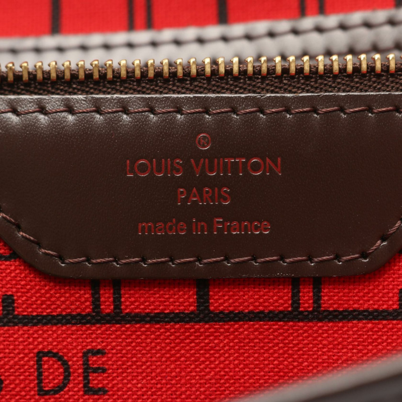 路易威登 Neverfull PM Damier Ebene 手提包 N51109 PVC塗層帆布皮革棕色二手女款-3