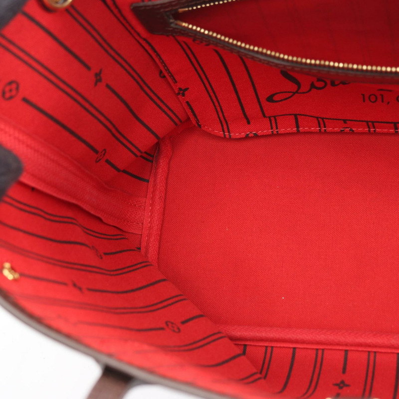 路易威登 Neverfull PM Damier Ebene 手提包 N51109 PVC塗層帆布皮革棕色二手女款-6