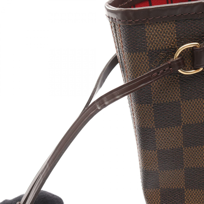 路易威登 Neverfull PM Damier Ebene 手提包 N51109 PVC塗層帆布皮革棕色二手女款-7