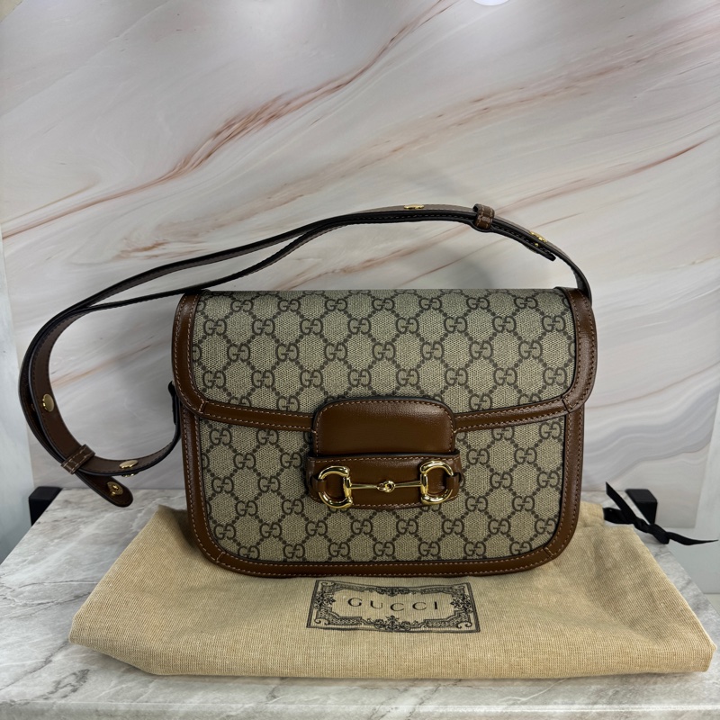 近全新 微瑕 GUCCI 古馳 1955 小號 25*18*8CM 經典老花-1