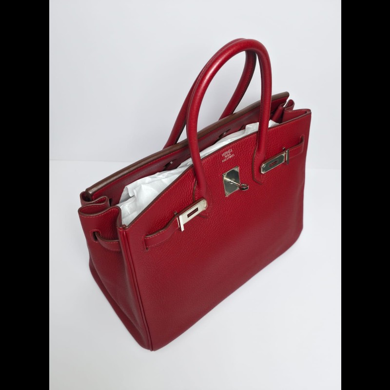 Hermes - Birkin 35紅色銀扣-4