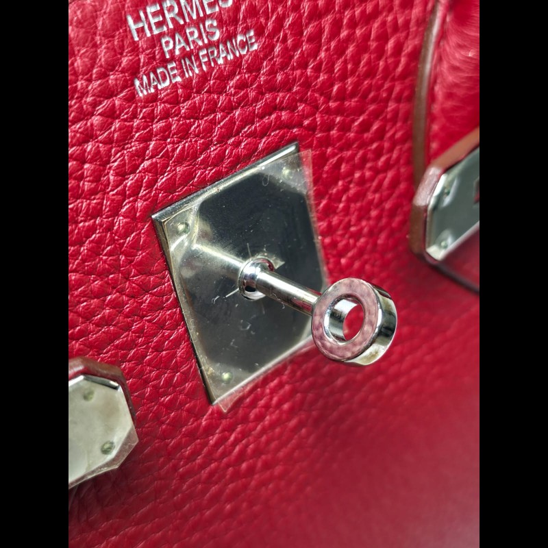 Hermes - Birkin 35紅色銀扣-16