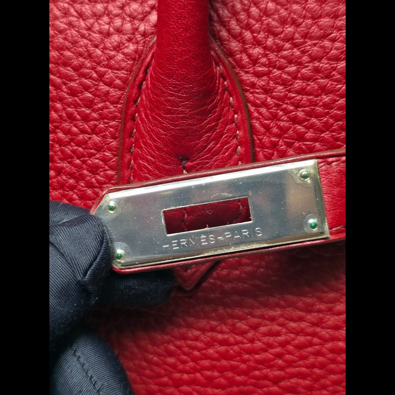 Hermes - Birkin 35紅色銀扣-20