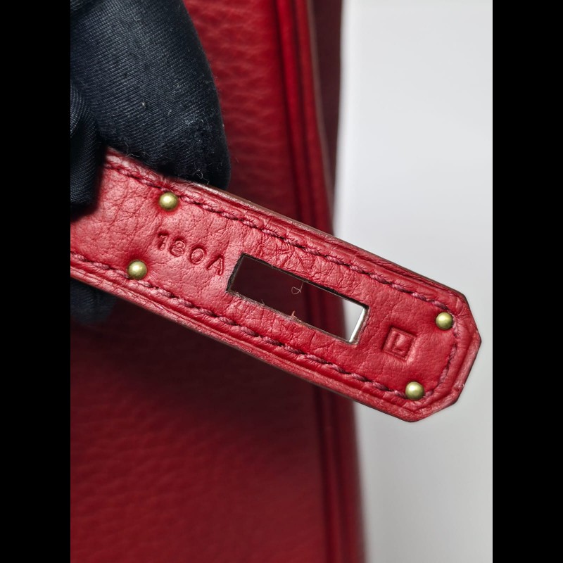 Hermes - Birkin 35紅色銀扣-21
