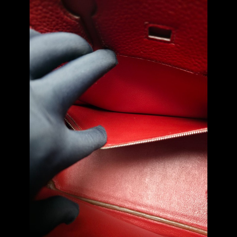 Hermes - Birkin 35紅色銀扣-24