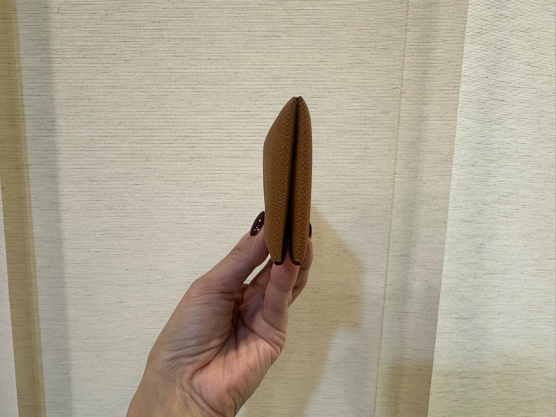 Hermes 37金棕Epsom皮銀釦Calvi卡包-2